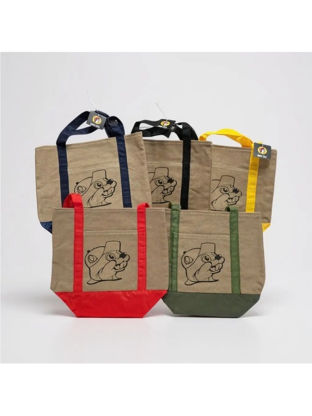 Red Buc-ee’s Mini Tote Canvas Tote Bag with Beaver Print - Red Trim